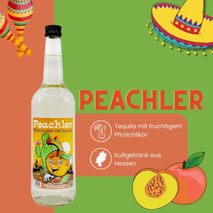 Peachler - Pfirsich Tequila - 0,2 Liter – Bild 3